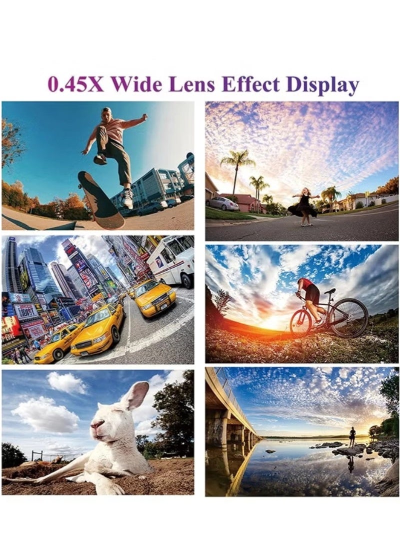 inston 2 in 1 phone camera lens, phone clip-on lens kit, 0.45X wide angle lens (140°) + 12.5X macro lens, clip-on lens for iPhone, Samsung, and most Android smartphones  - Image 2