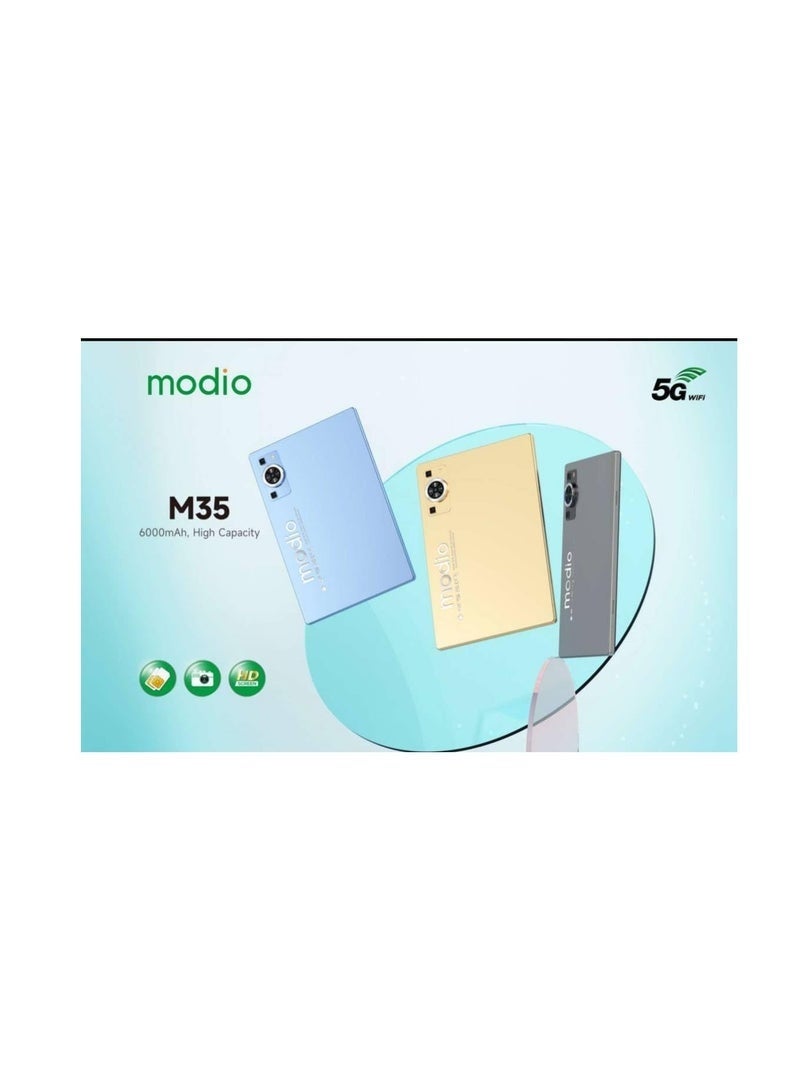 Modio M35 10″ Android Tablet | 8GB RAM + 512GB ROM | Dual SIM 5G & Wi-Fi | Includes Keyboard, Mouse & Back Cover | Slim Design, Dual Camera | Study & Entertainment – Gold - Image 3