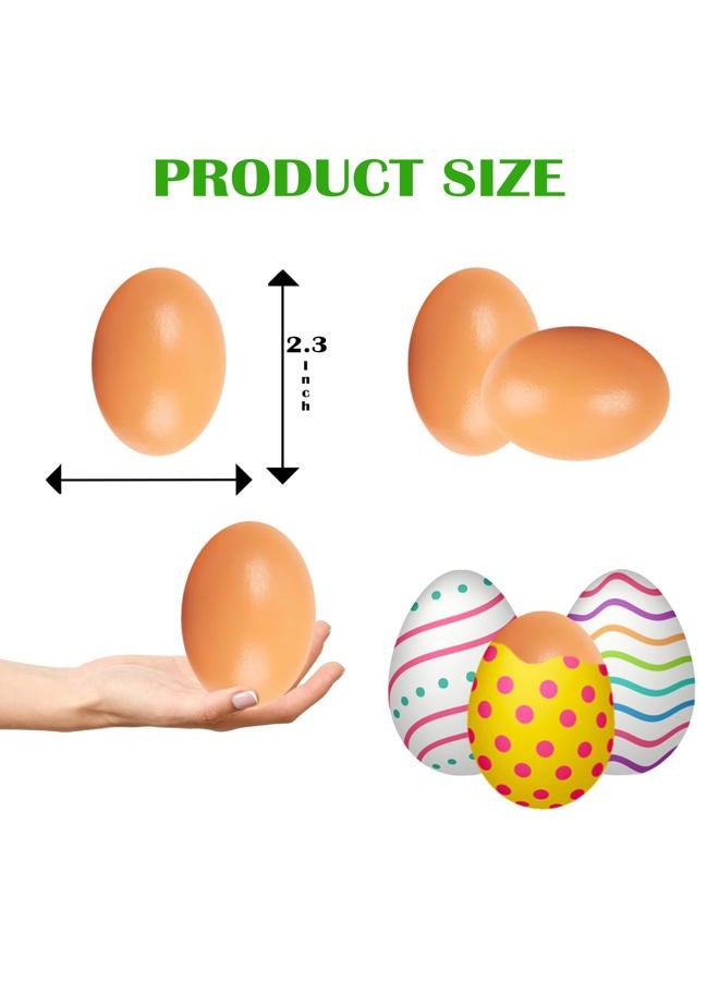 Chochkees Smooth Brown Wooden Easter Eggs, Perfect for Easter Crafts, Décor and Egg Hunts, 2.3" Inches (6-Pack) - Image 2