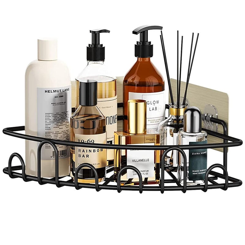 ROKTRY Shower Stainless Steel Caddy Corner Bathroom Shelf, Shower Rack with Adhesive Hooks - No Drilling Bathroom Shelf Organizer for Kitchen Storage - Image 1
