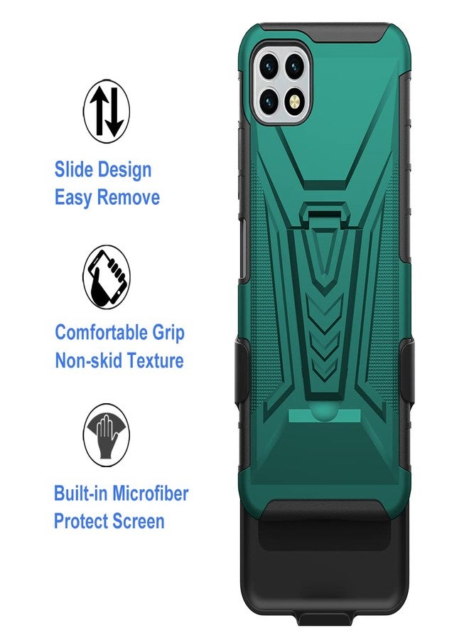 Ailiber for Celero 5G Phone Case - Boost Mobile, Wingtech Celero 5G Case Holster with Screen Protector, Swivel Belt Clip Holster with Kickstand, Heavy Duty Full Body Shockproof Cover - Green - Image 5