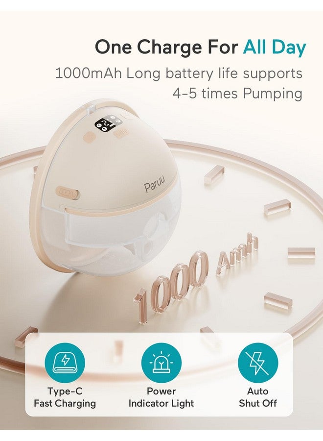 Paruu Hands Free Breast Pump P16, Wearable Breast Pump Electirc Portable with 4 Modes & 12 Levels, Max 309mmHg Strong Suction 19/21/24mm Flange Inserts Wearable Breastfeeding Pump, 2 Pack（Nude - Image 5