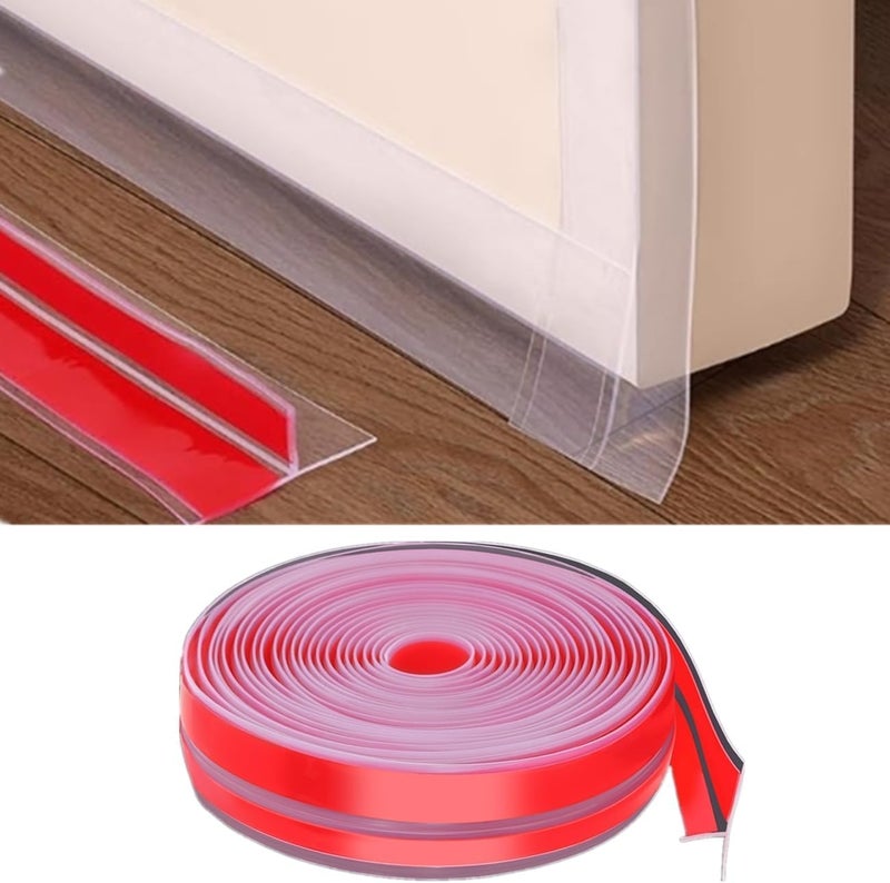 TCCO ENTERPRISE T-Shaped Door Draft Stopper, 1.97 in x 10 Ft Silicone Seal Strip for Windows Gaps, 1.8mm Thickest Seal Strip Weather Stripping Shower Sweep, Energy Saving Seal, Clear - Image 1