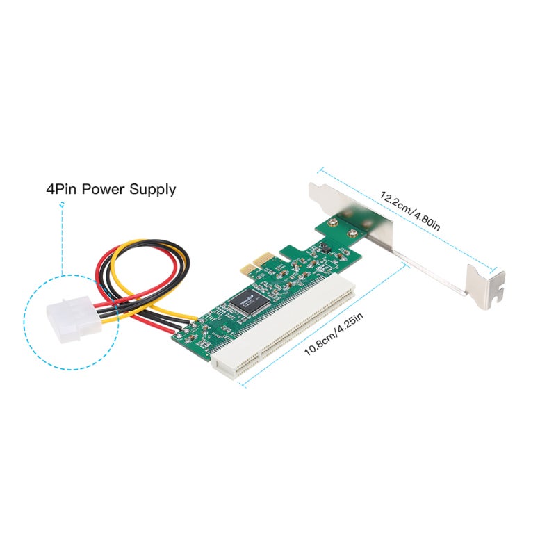 بطاقة محول PCI Express إلى PCI  
محول PCI-E إلى PCI مع مزود طاقة 4 دبابيس - Image 2