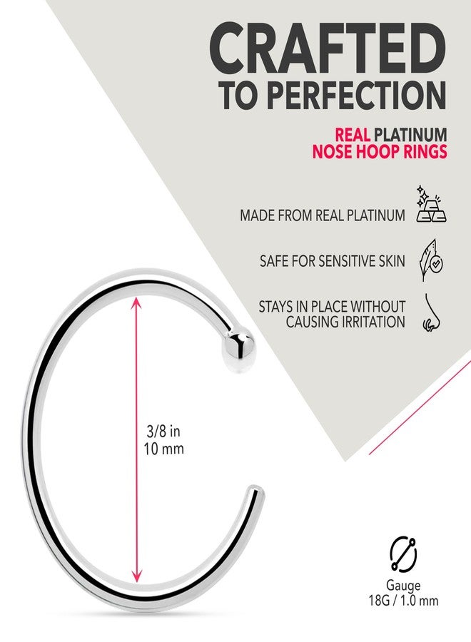 Body Candy 18 Gauge Real Platinum Nose Hoop Hypoallergenic and Luxurious Handmade in the USA by Master Jeweler 10mm - Image 3