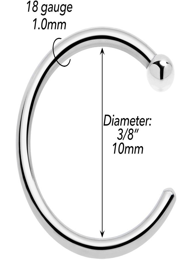 Body Candy 18 Gauge Real Platinum Nose Hoop Hypoallergenic and Luxurious Handmade in the USA by Master Jeweler 10mm - Image 4