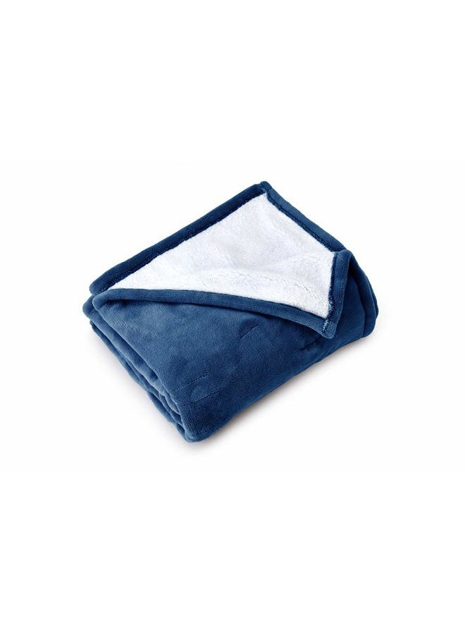 Eddie Bauer Smart Heated Electric Throw Blanket - Reversible Sherpa - Hands Free Control -Wi-Fi Only (2.4GHz) - Compatible with Alexa, Google, iOS, Android - Indigo - Image 3