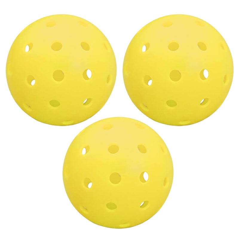ianoni Pickleball Balls, 40 Holes Pickle Balls for Outdoor Indoor Sports Play, High Bounce Durable Pickleballs for All Types Paddles, Gifts for Pickleball Lovers (Yellow 3Pc) - Image 1