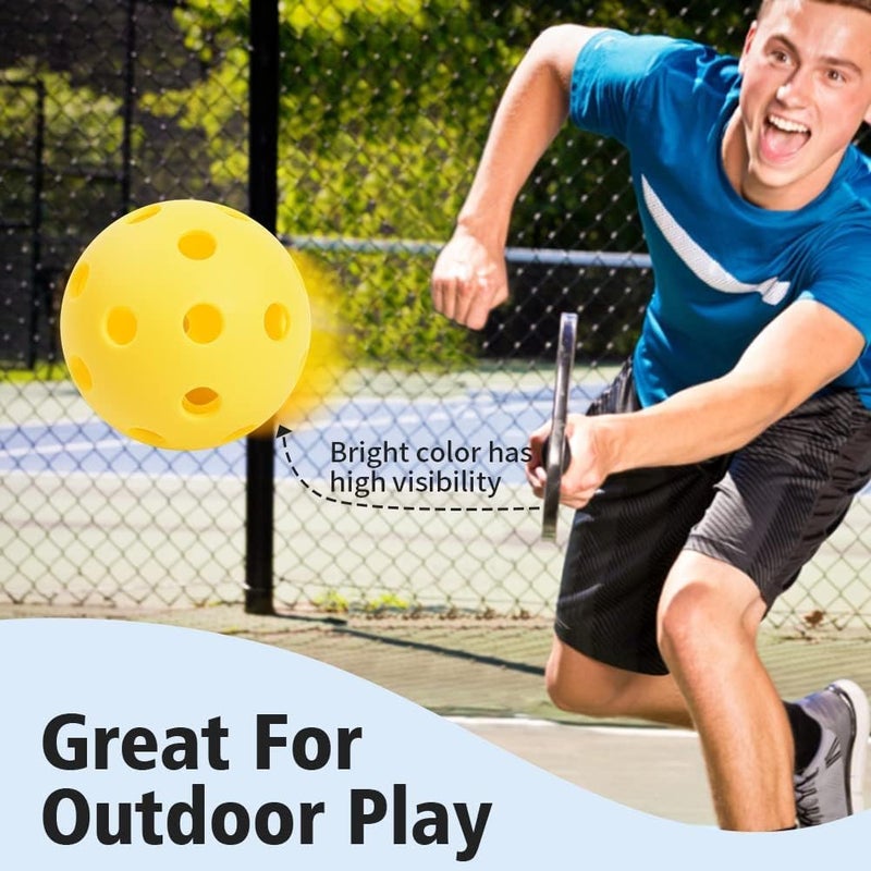 ianoni Pickleball Balls, 40 Holes Pickle Balls for Outdoor Indoor Sports Play, High Bounce Durable Pickleballs for All Types Paddles, Gifts for Pickleball Lovers (Yellow 3Pc) - Image 5