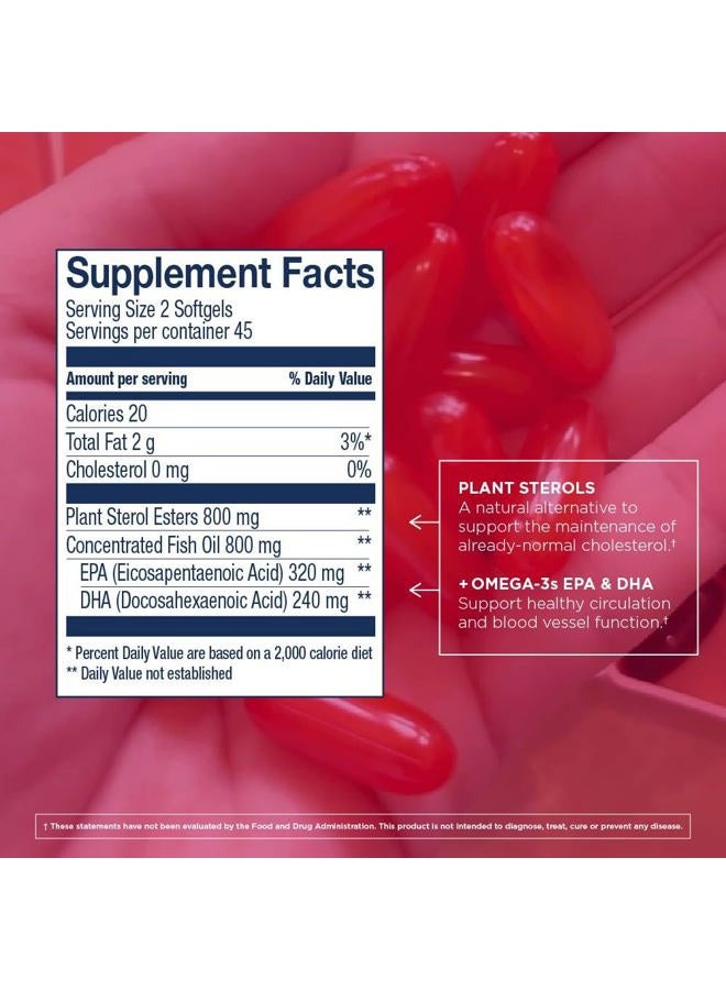 Wiley's Finest Wild Alaskan Fish Oil Cholesterol Support - Heart Health Supplement for Men and Women - 560mg Omega-3s - 90 Softgels (45 Servings) - Image 2