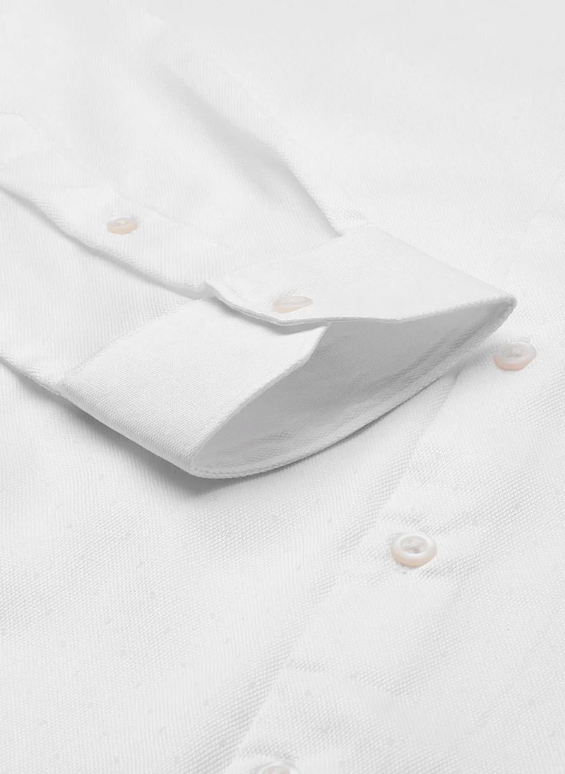 ذا انديان كراج كو Men Slim Fit Solid Full Sleeves Cutaway Collar Formal Shirt