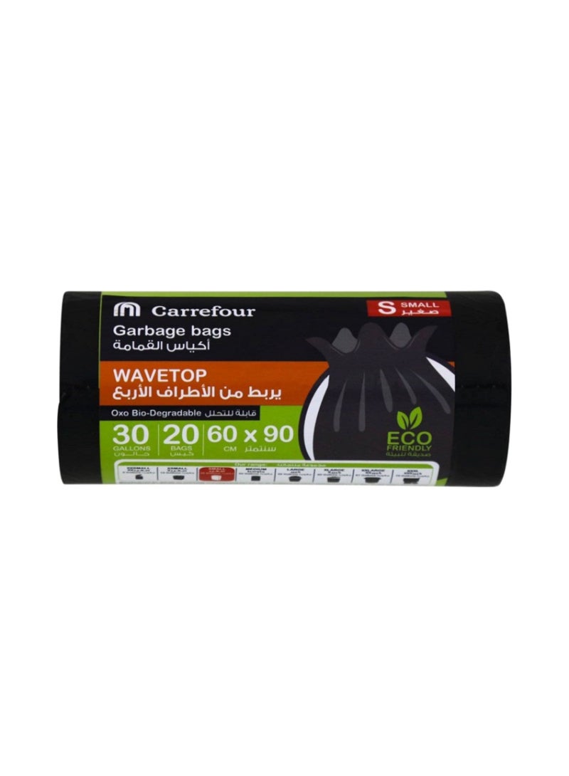 Carrefour Bio 30 Gallon Wavetop Oxo Biodegradable Small Black 20 Garbage Bags 