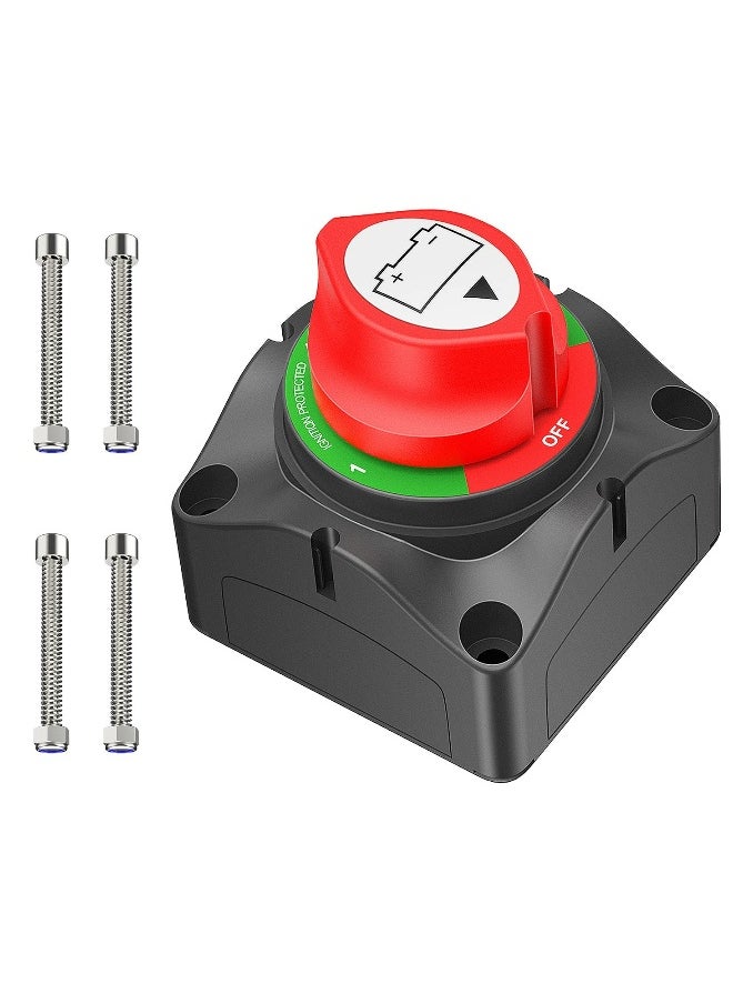 Topleo Battery Switch 12-48V Waterproof Heavy Duty Battery Power Cut Master Switch Disconnect Isolator for Car Vehicle RV and Marine Boat (On/Off)  - Image 1