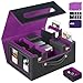 STTRBOX Trading Card Storage Box for MTG MTG commander deck boxMultipurpose Deck Case for MTG TCG Sports Card 4 Toploaders 4 Stoppers 4 Colorful Dividers Black Purple - Image 3