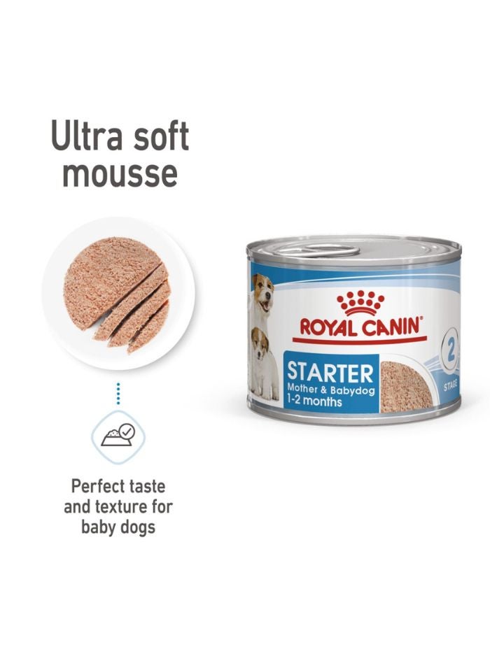 ROYAL CANIN Canine Health Nutrition Starter Mousse (WET FOOD - Cans) 12 x 195g - Image 1