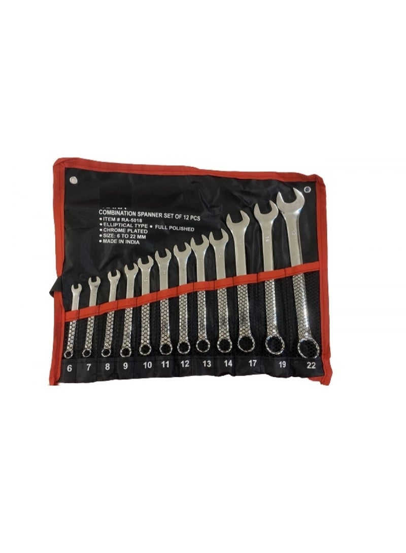 12 Piece combination spanner set (6 -22 MM ) - Image 1