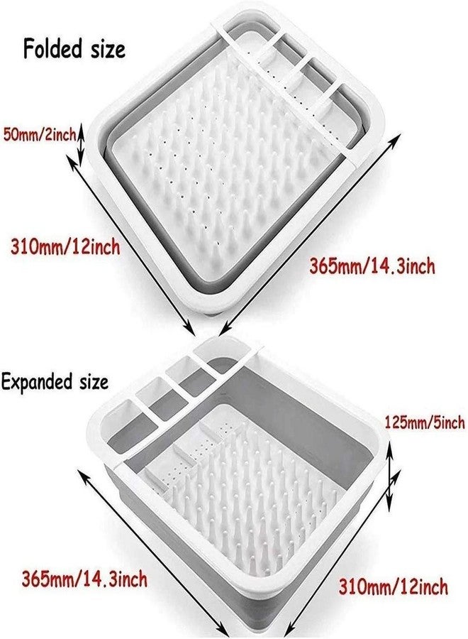 PIHARVA Collapsible Silicone Dish Drying Rack with Utensil Holder – Folding Drainer Basket for Plates, Cups & Cutlery Space-Saving, Portable Kitchen Organizer with Drainage - Image 5