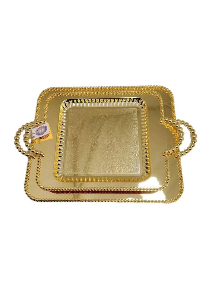 DESSINI صينية تقديم من قطعتين ذهبية