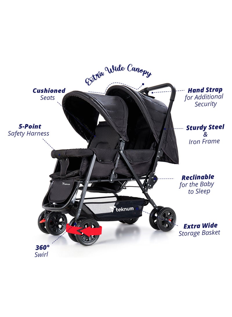 TEKNUM Double Stroller Combo - Black - Image 3