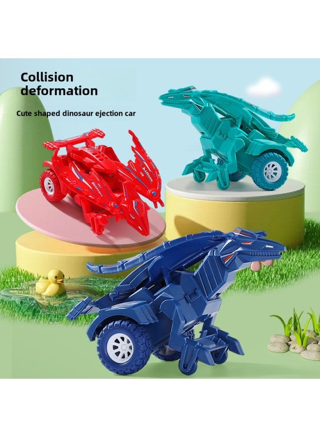 Dinosaur Deformation Car Children's Toys Inertial Sliding Car Model Tyrannosaurus Rex Form Small Toy Gift Supply Wholesale-Color:Orange 【bag】】 - Image 3