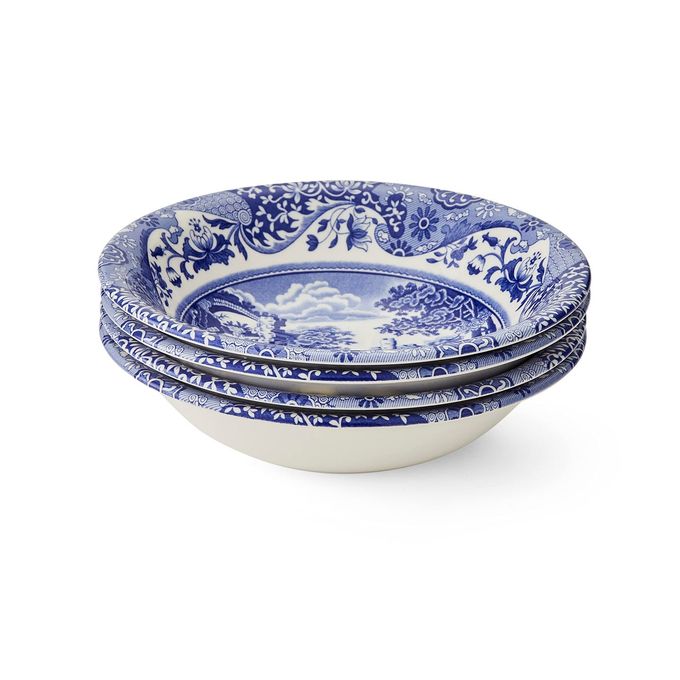 Spode Blue Italian Ascot Cereal Bowl | Set of 4 | Oatmeal, Cereal, and Rice Bowl | Made of Earthenware | 8-Inches | Dishwasher and Microwave Safe | Made in England - Image 1