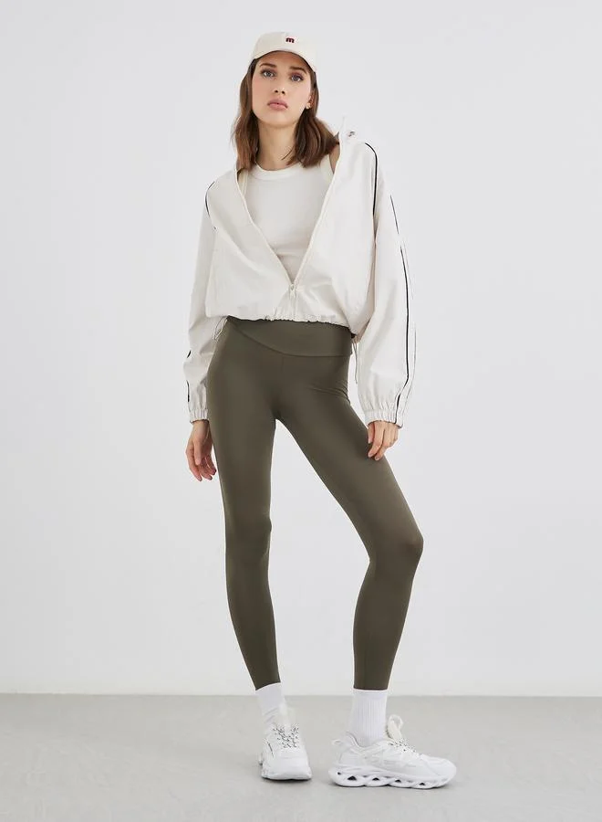 تايك تو Take Two Women Solid Leggings with Wide Waistband
