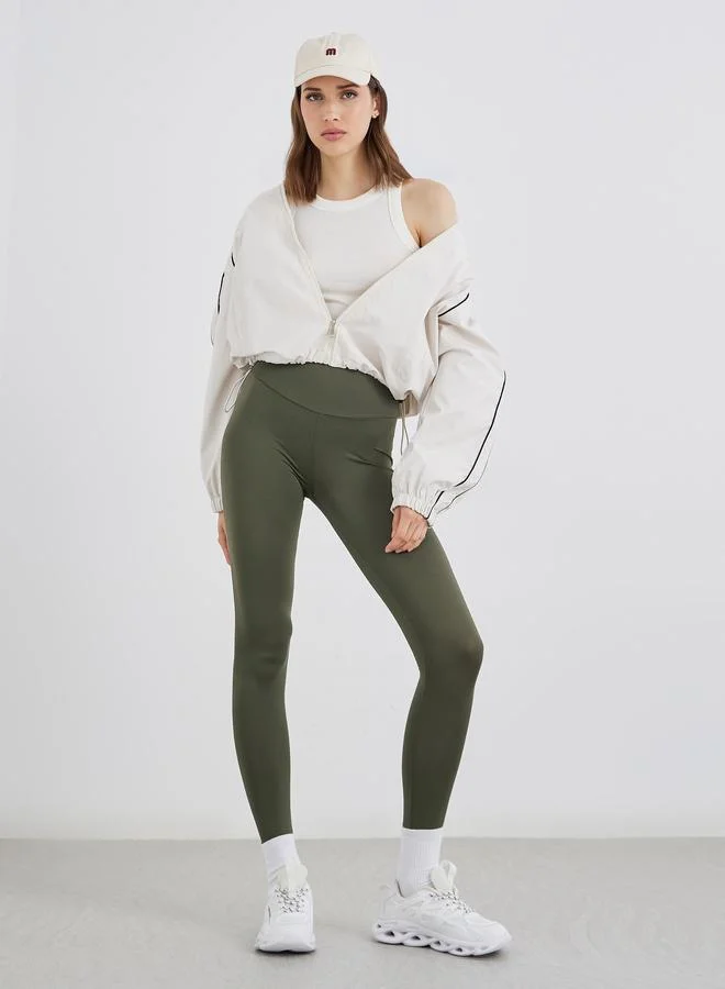 تايك تو Take Two Women Solid Leggings with Wide Waistband