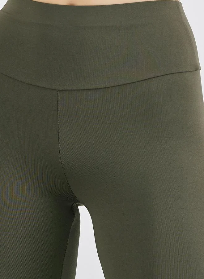 Take Two Take Two Women Solid Leggings with Wide Waistband