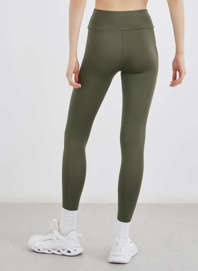 Take Two Take Two Women Solid Leggings with Wide Waistband