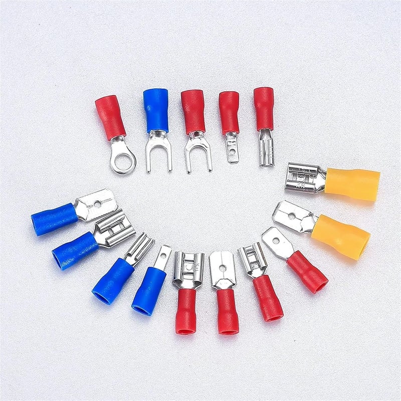 Insulated Cable Connector 280/480Pcs Assorted Spade Terminals Insulated Cable Splice Butt Connector Electrical Wire Crimp Ring Fork Set Lugs Kit(280pcs Plier) - Image 2