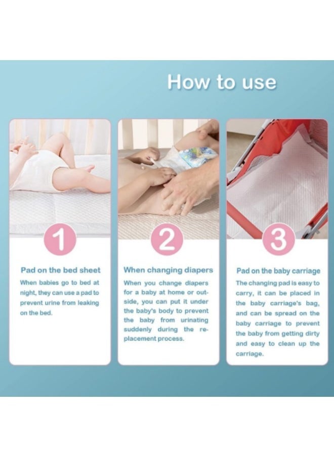 20 Pieces Baby Disposable Changing Pads,Heavy Absorbent Diaper Underpads for Changing Table, Waterproof Toddler Pee Pad 45x33cm