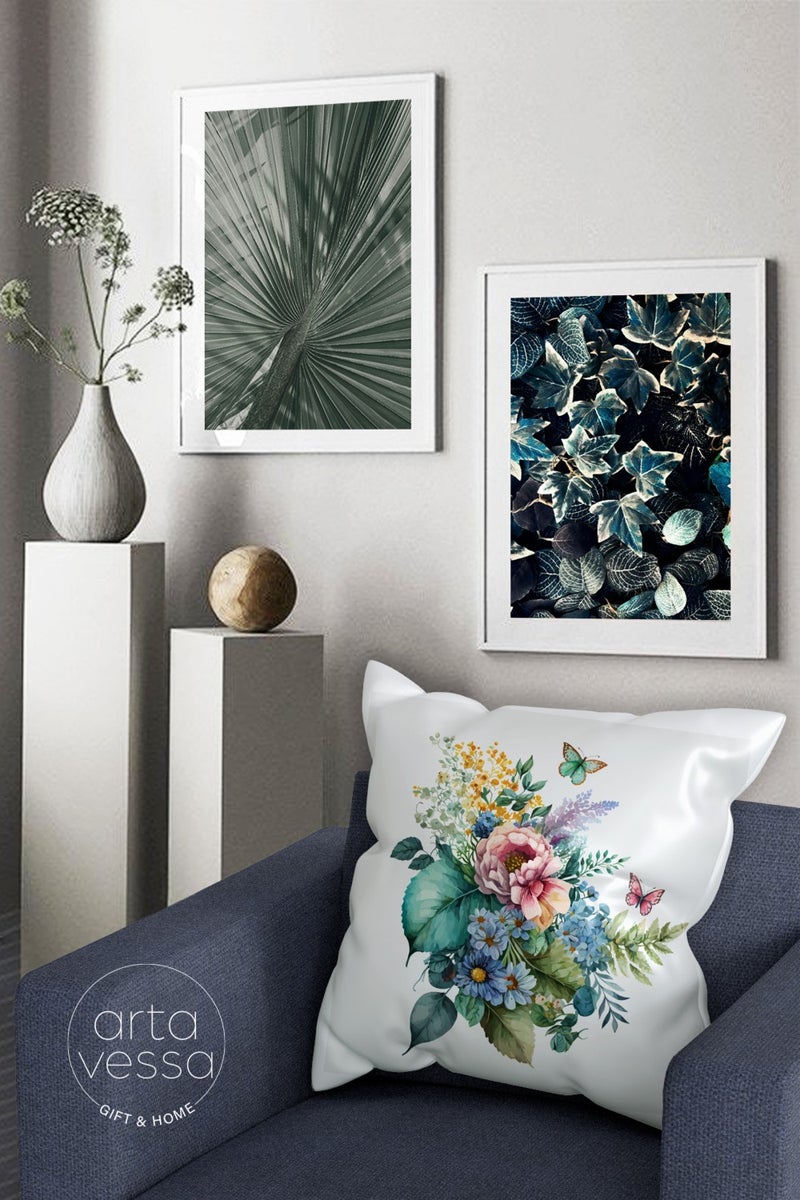 Double Sided Digital Printed Decorative Faux Leather Throw Pillow Cover  - Image 2