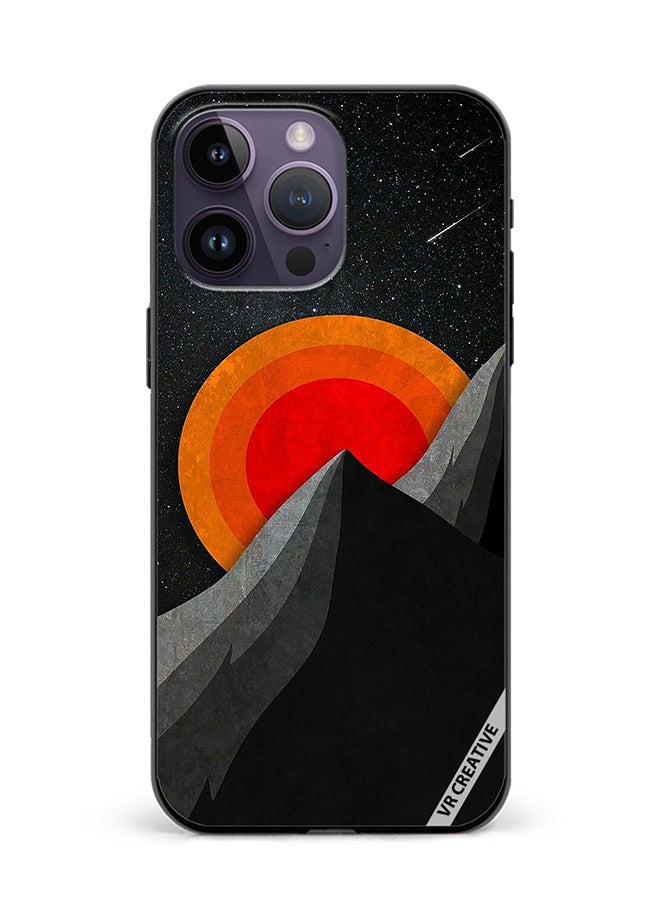 VR CREATIVE Protective Case Cover For Apple iPhone 16 Pro Max Moon And Pyramid Design Multicolour