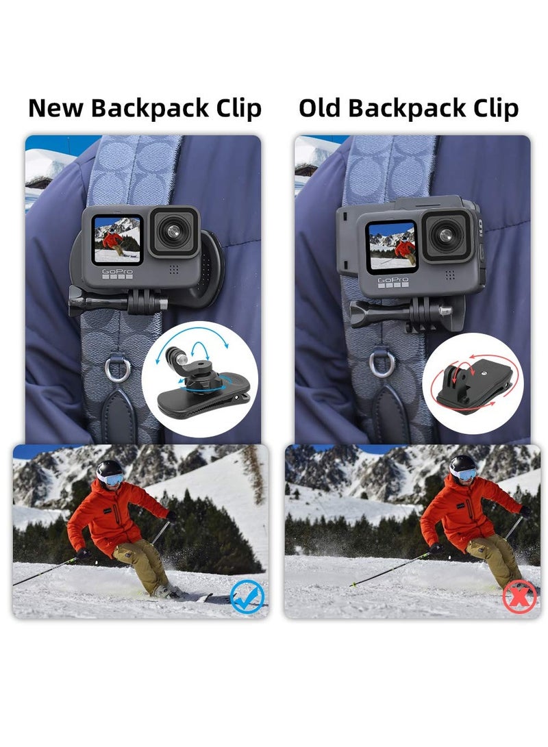 Backpack Strap Mount Quick Clip for Camera, 360° Rotation Clamp Hero 11 10 9 8 7 6, fusion and DJI Osmo Action 3 2, AKASO Campark Crosstour Cameras - Image 5