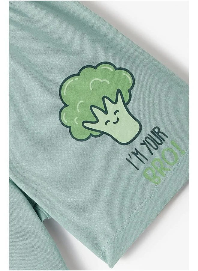 جون June Boy Broccoli Printed Short Mint