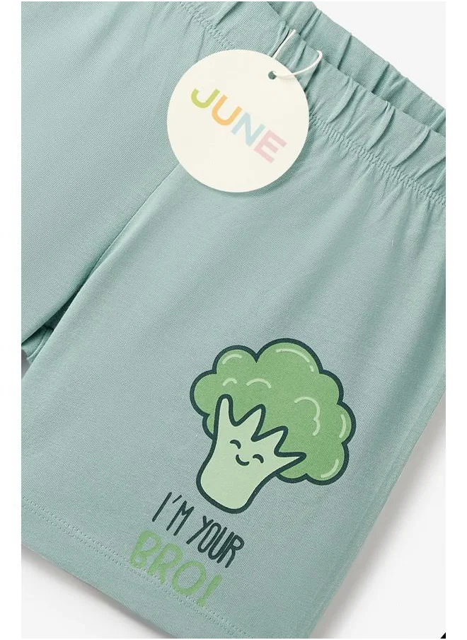 جون June Boy Broccoli Printed Short Mint