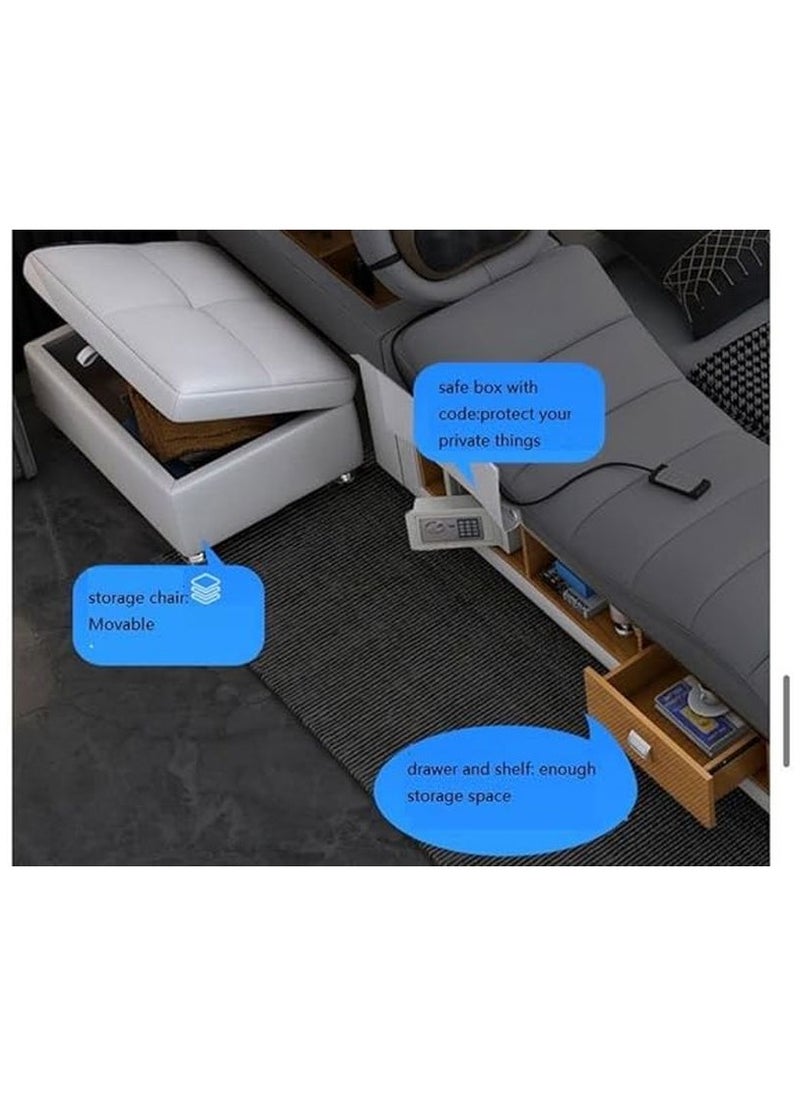 AWD - Smart Bed Provided with Projector, Wireless Charging, Bluetooth Speaker, Stool, Small Dressing Table, Safe Box, Side Cabinet and Massage for Back and Neck. King Size Smart Bed. - Image 1