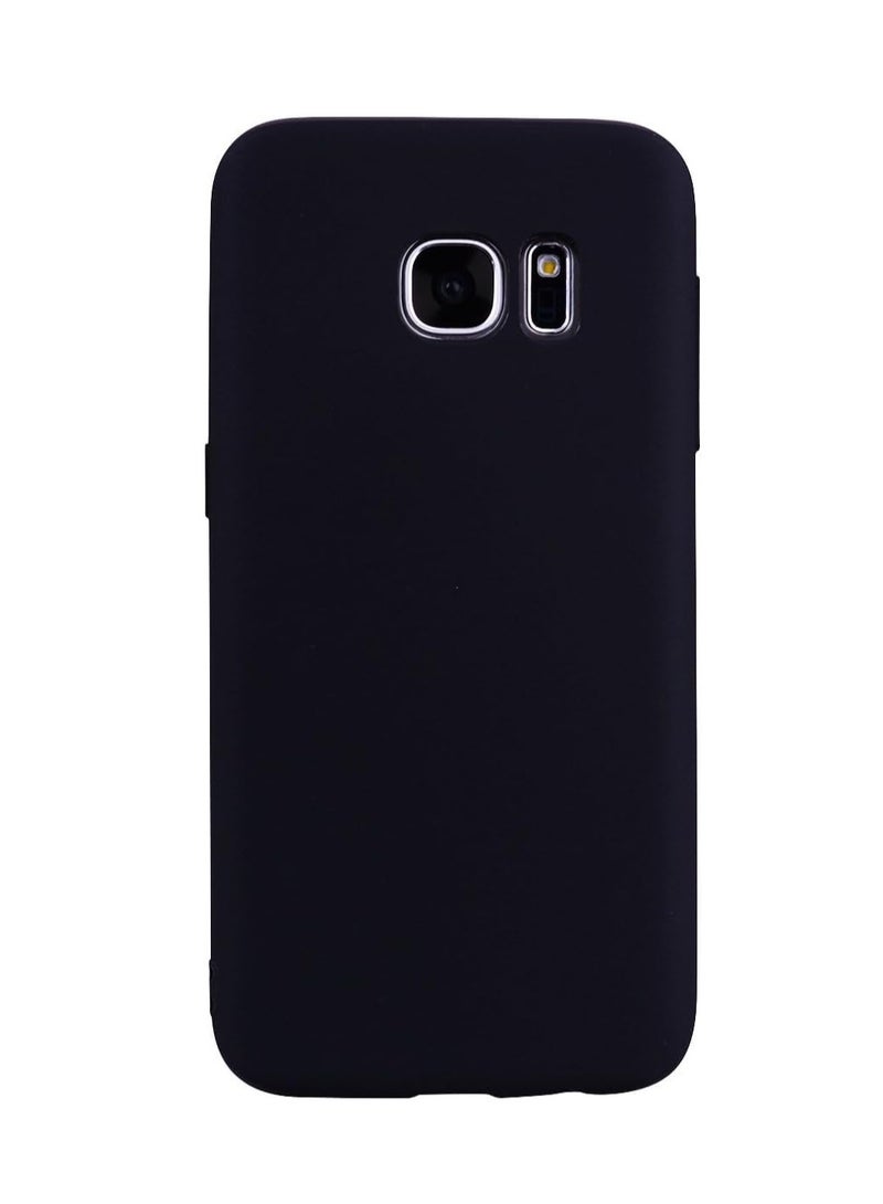 general حافظة نحيفة متوافقة مع سامسونج جالاكسي S7 إيدج، حافظة هاتف محمول، مضادة للصدمات وتصميم بسيط، تصميم حافة رفيعة للغاية، حافظة هاتف محمول غير لامعة، حافظة سيليكون خفيفة الوزن (أسود) - Image 1