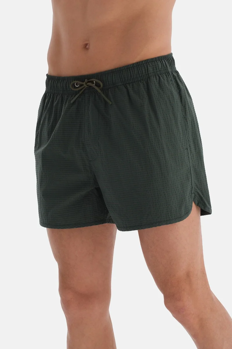 داجي Khaki Plaid Des. Mini Shorts
