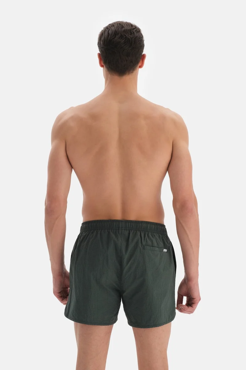 داجي Khaki Plaid Des. Mini Shorts