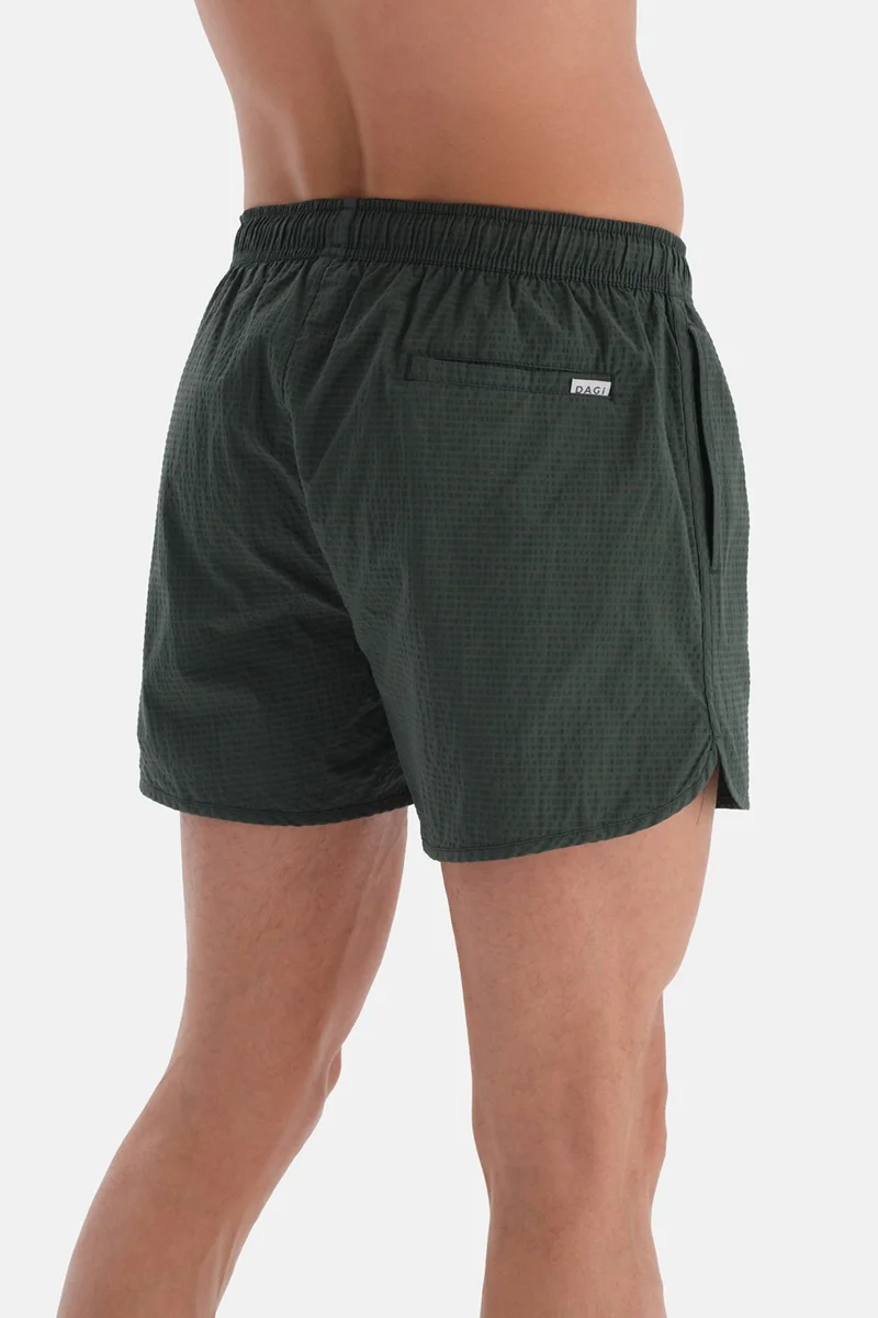 داجي Khaki Plaid Des. Mini Shorts
