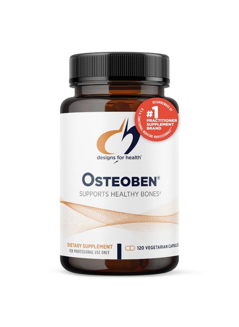 Designs for Health Bone Support Formula - Osteoben with Soy-Free Genistein Complex - Non-GMO Bone Vitamins Supplement with Vitamin D, K, Zinc, Calcium + Magnesium (120 Capsules)