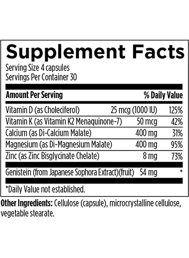 designs for health - Designs for Health Bone Support Formula - Osteoben with Soy-Free Genistein Complex - Non-GMO Bone Vitamins Supplement with Vitamin D, K, Zinc, Calcium + Magnesium (120 Capsules) - Image 1