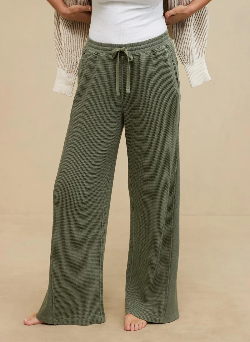 Aerie Casual Waffle Wide Leg Skater Pant