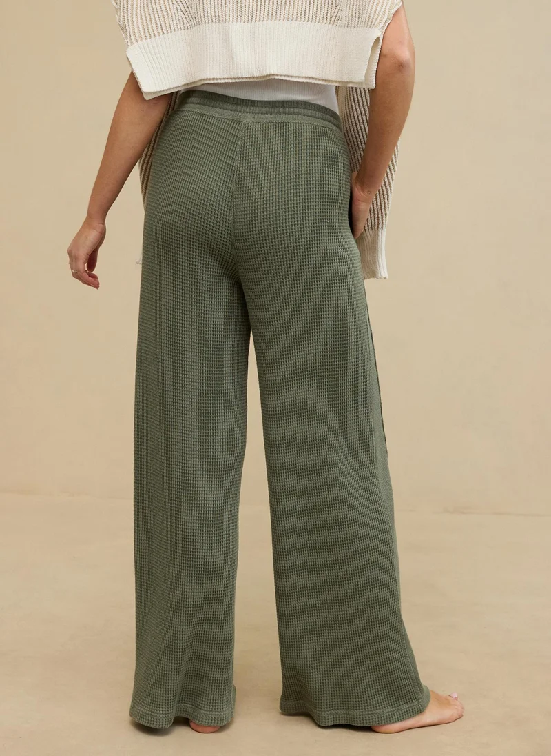 Aerie Casual Waffle Wide Leg Skater Pant