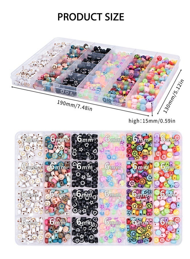 600PCS Stars & Moon Beads Set for Kids, DIY Jewelry Making Kit with Charms, Beaded Bracelet & Necklace Craft Supplies, Art Beads Kit Gift for Girls - Image 4