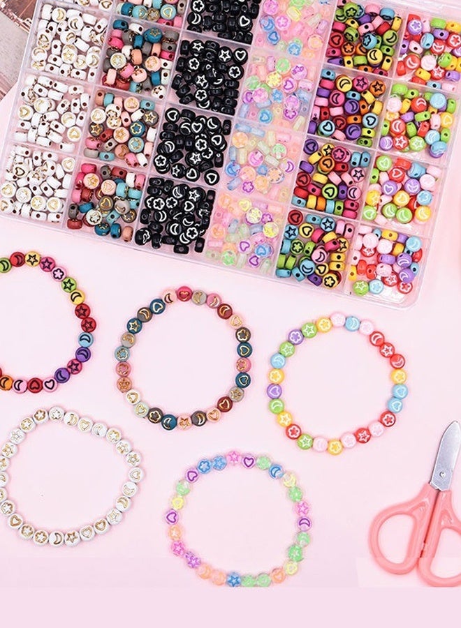 600PCS Stars & Moon Beads Set for Kids, DIY Jewelry Making Kit with Charms, Beaded Bracelet & Necklace Craft Supplies, Art Beads Kit Gift for Girls - Image 3