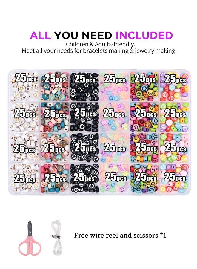 600PCS Stars & Moon Beads Set for Kids, DIY Jewelry Making Kit with Charms, Beaded Bracelet & Necklace Craft Supplies, Art Beads Kit Gift for Girls - Image 2