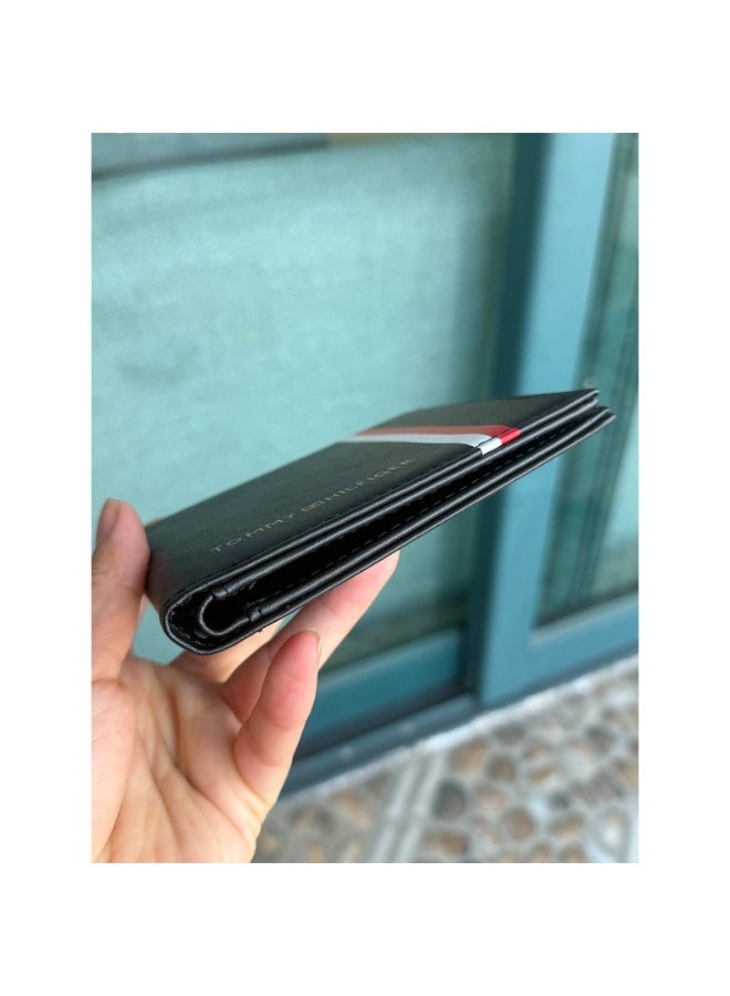 TOMMY SPORT Men's Wallets, Genuine Cow Leather Wallet, Casual Men Purse, Slim Short Wallet, Gift for Father - Image 2