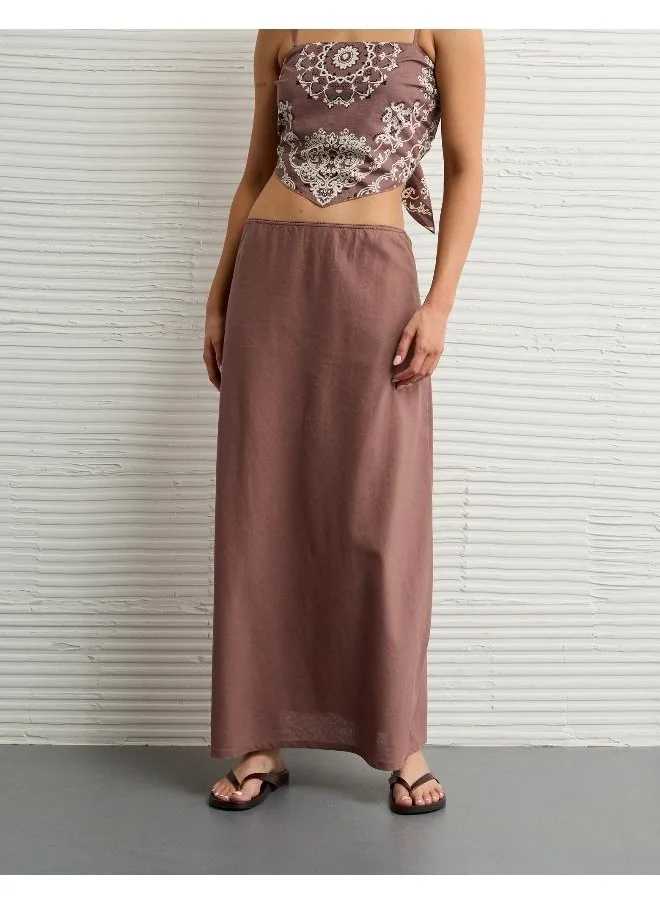 American Eagle AE High-Waisted Linen-Blend Maxi Skirt